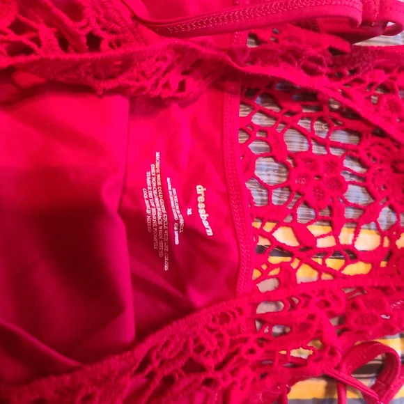 Fuschia Dressbarn Crochet Top size XL - Picture 2 of 8